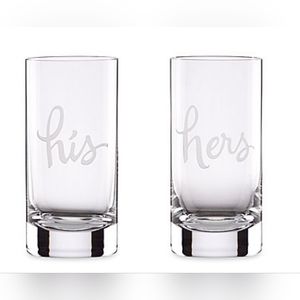 Kate Spade New York, Lenox Two of A Kind His and Hers Highball Glasses Set Of 2